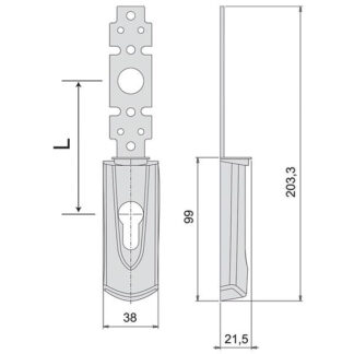 PLACCA ESTERNA MANIGLIONI CILINDRO 07176-63-0 CISA