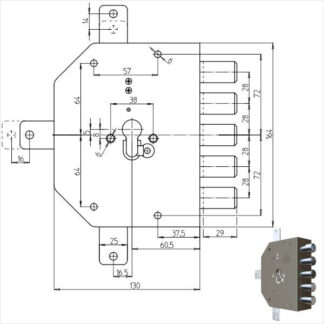 SERRATURA SIC.QUINTUPLICE SX CIL. 2300PE CR