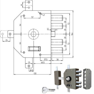 SERRATURA SIC.QUINTUPLICE DX POMPA 3350P CR