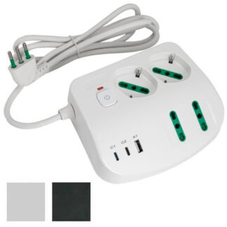 MULTIPRESA 2x2PT 2xSK 3xUSB INT BIANCO   40890 FME