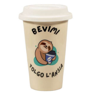 TAZZA MUG CERAMICA COPERCHIO BEVIMI ml 260 SOOR