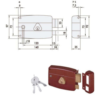 SERRATURA APP.LEGNO DX             50171-60-1 CISA