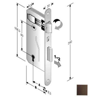 SERRATURA PATENT mm 8x90 E60 BT BRONZATA GB