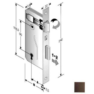 SERRATURA PATENT mm 8x90 E45 BQ BRONZATA GB