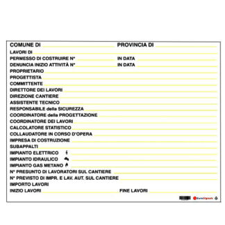 CARTELLO CONCESSIONE EDILIZIA 98x 68 PLASTICA