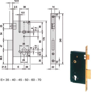 SERRATURA INFILARE LEGNO           5C611-40-0 CISA