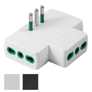 ADATTATORE TRIPLO PIATTO 10A+T BIANCO  87225RM FME