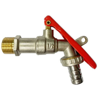 RUBINETTO OTTONE SFERA 1/2" PORTALUCCHETTO