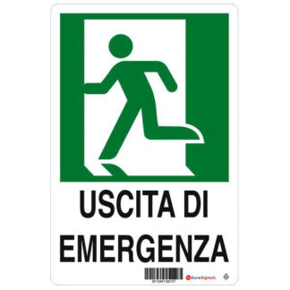 CARTELLO USCITA EMERGENZA SX      20x 30 PLASTICA