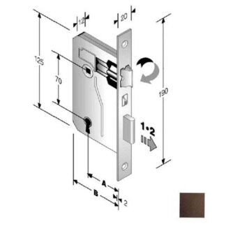 SERRATURA PATENT mm 8x70 E50 BQ BRONZATA GB