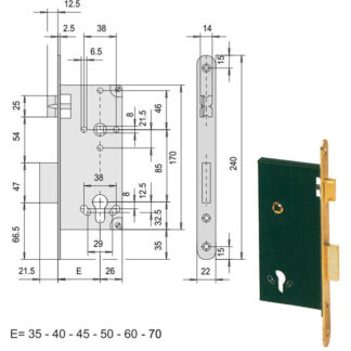 SERRATURA INFILARE LEGNO           5C631-45-0 CISA