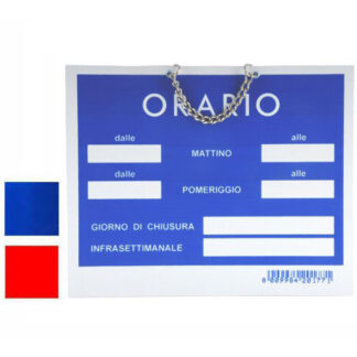 CARTELLO ORARIO APERTURA  TEMPOPOL ROSSO  cm 15x11