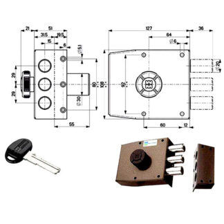 SERRATURA SIC.SEMPLICE SX POMPA      30401 MOTTURA