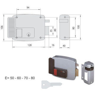 ELETTROSERRATURA APP.LEGNO SX      11611-80-2 CISA