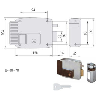 ELETTROSERRATURA APP.FERRO SX      11921-70-4 CISA