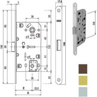 SERRATURA INF.LEGNO MEDIANA E60 BAGNO BR 1102 AGB