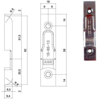 INCONTRO NOTTOLINI SICURTOP mm 18x82    W01692 AGB