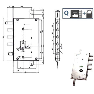 SERRATURA SIC.TRIPLICE I.50 DX       85461 MOTTURA
