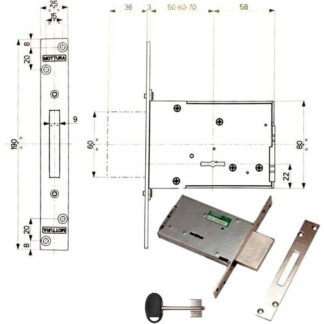 SERRATURA INF.FERRO E50              40701 MOTTURA