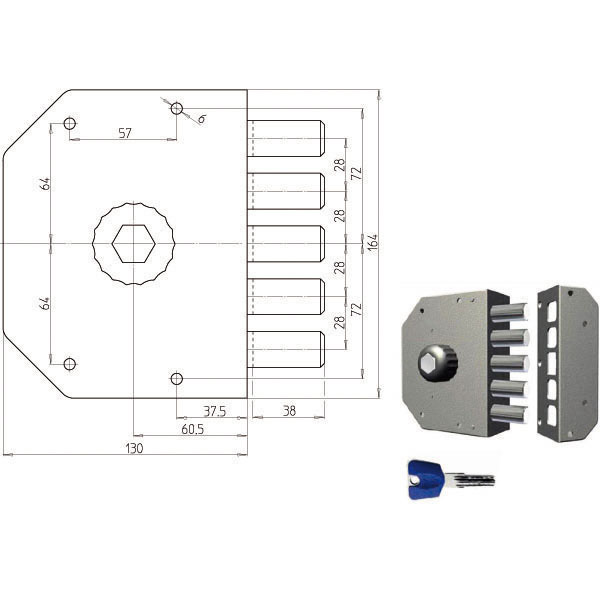 SERRATURA SIC.SEMPLICE DX POMPA 3000 CR