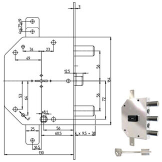 SERRATURA SIC.TRIPLICE SX DM           2105-11N CR