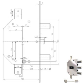 SERRATURA SIC.TRIPLICE DX DM           2105-51N CR