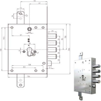 SERRATURA SIC.TRIPLICE CIL. 7056G-01 CR