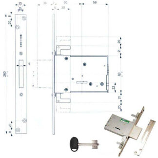 SERRATURA INF.FERRO TRIPLICE E60     40705 MOTTURA