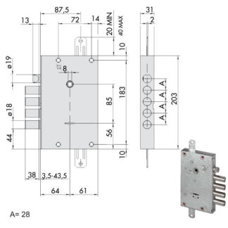 SERRATURA SICUREZZA TRIPLICE       57515-28-0 CISA