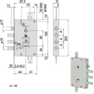SERRATURA SICUREZZA TRIPLICE       57515-38-0 CISA