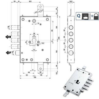 SERRATURA SIC.TRIPLICE I.28 SX       89857 MOTTURA