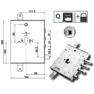 SERRATURA SIC.TRIPLICE I.37 SX       89857 MOTTURA