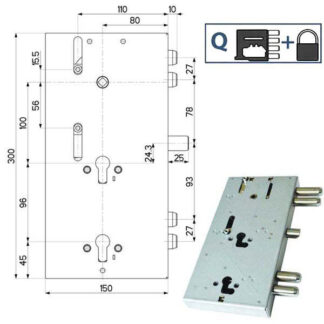 SERRATURA SIC.TRIPLICE I.27 DX       89F31 MOTTURA