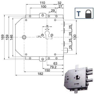 SERRATURA SIC.TRIPLICE SX 89855 MOTTURA