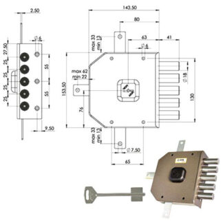 SERRATURA SIC.QUINTUPL.SX DM             G415 MOIA