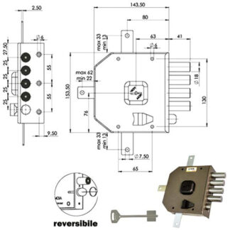 SERRATURA SIC.QUINTUPL.SX DM             G416 MOIA