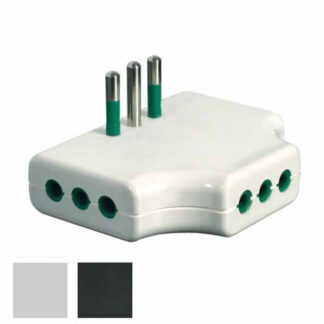 ADATTATORE TRIPLO PIATTO 10A+T NERO      82251 FME