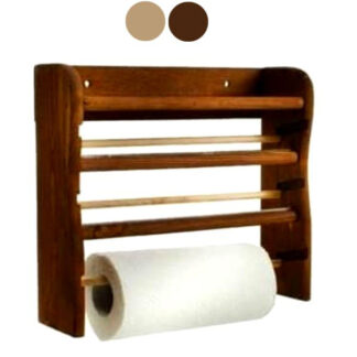 PORTAROTOLO LEGNO A PARETE 3 NOCE cm 33x9 h 29